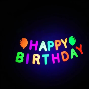 1 Takım Neon Mutlu Doğum Günü Afiş Yıldız Kelebek Parti Bayrağı Doğum Günü Parlayan Zemin Perde Doğum Günü Partisi için Bebek Duş Dekor