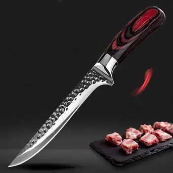 Kemik Bıçak Şam Lazer Desen kasap bıçağı Paslanmaz Çelik Mutfak Bıçağı Meyve Sebze Balık şef bıçağı