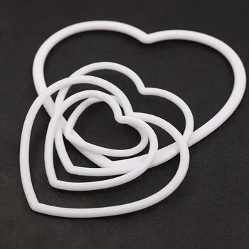 Aşk Kalp Plastik Zanaat Çemberler Rüya Yakalayıcı Yüzükler Dreamcatchers Çelenkler Makrome DIY Aksesuarları