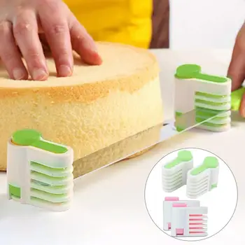 4 Adet Kek Dilimleme Leveler Ekmek Kesici Ergonomik Tasarım Emek Tasarrufu Paslanmaz Çelik Tost Dilimleme Aracı Pişirme Mutfak Malzemeleri