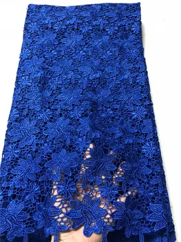 JRB-52809 DANTEL Kraliyet Mavi Afrika Dantel Kumaş Yüksek Kaliteli Gipür Suda Çözünür Dantel Festivali Elbise Dikiş