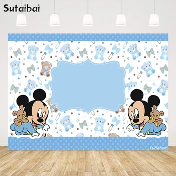 Disney Mickey Mouse Parti Arka Planında Dekorasyon Arka Planlar Vinil Fotoğraf Afiş Bebek Duş Çocuklar Doğum Günü Partisi Malzemeleri