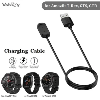 10 ADET şarj aleti kablosu için Amazfit T-Rex / GTR 42mm / GTR 47mm / GTS akıllı saat Manyetik USB şarj yuvası Kabloları