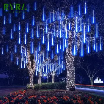 30 CM / 50 CM Dize su geçirmez açık alan aydınlatması LED Meteor Duş Yağmur ışıkları Tüp lamba Bahçe Ev Perde Noel Partisi Dekorasyon