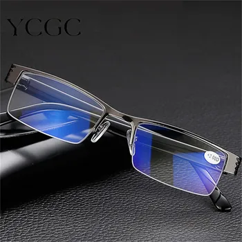 Anti Mavi okuma gözlüğü Erkekler Kadınlar Klasik Siyah Yarım Çerçeve Hipermetrop Gözlük Gözlük +1.0+1.5+2.0+2.5+3.0+3.5+4.0 Diyoptri