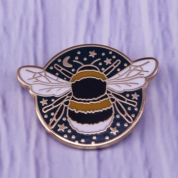 Sevimli şişman Arı Bumblebee Yıldız Ay Pin Böcek Goth Takı Sırt Çantası şapka Aksesuarları
