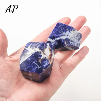 Doğal Kristal Düzensiz Taş Geometri Sodalite Şifa Reiki Mavi Kuvars Cilalı Enerji Mineral Ev Dekor