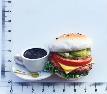 El-boyalı buzdolabı mıknatısı çıkartmalar, Avrupa Turizm Anıt Stereo Kahve Burger dekoratif sanatlar ve el sanatları ile hediye