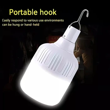 200W Taşınabilir acil durum ışıkları Açık USB Şarj Edilebilir mobil LED Lamba Ampuller Balıkçılık Kamp Veranda Sundurma bahçe aydınlatması