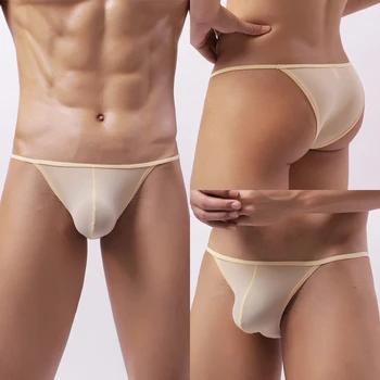 Erotik Mini Tanga Erkekler Seksi Külot Düşük Bel T-Geri İç Çamaşırı Bikini Külot Adam Ultra İnce İç Çamaşırı Dize Külot