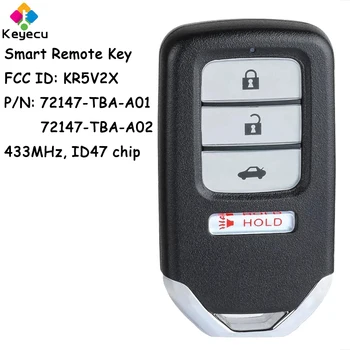 KEYECU Akıllı Uzaktan Kumanda Araba Anahtarı İle 4 Düğmeler 433MHz ID47 Çip Honda Civic 2016 2017 2018 2019 2020 Fob FCC ID: KR5V2X