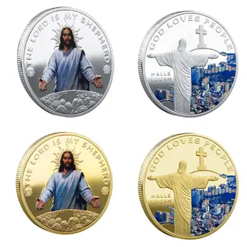 Isa Altın Mesih Din Hatıra Noel Paraları Koleksiyonu Hatıra Sanat hatıra parası Sihirli tanrı'nın hediye monedas