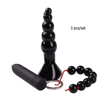 3 adet Silikon Anal Plug Yapay Penis Vibratör bayanlara Seks Oyuncakları prostat masaj aleti Mermi Vibrador Butt Plug Erkekler için Eşcinsel