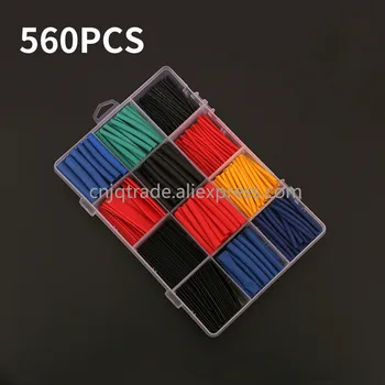 560 adet Renkli daralan tüp seti kombinasyonu kablo demeti modifikasyonu, düşük maliyetli daralan tüp