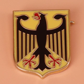 Alman ulusal amblem rozeti imparatorluğu kartal pin kalkan broş Deutschland takı vatansever hediye erkekler ceket gömlek aksesuarları