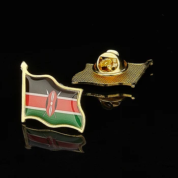 Afrika Kenya Cumhuriyeti Emaye Rozeti Küçük Broş Renkli Metal Bayrak Yaka İğneler Takı Sevimli Metal Hediye