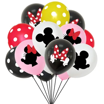 12 adet 12 İnç Minnie Mouse Parti Malzemeleri Minnie Parti Lateks Balon konfeti balonları Düğün Doğum Günü Partisi Dekorasyon için