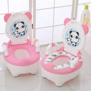 Bebek Lazımlık çocuk Potties Yeni Eğitim Koltuklar Bebek Tuvalet Taşınabilir Arkalığı Pisuar Karikatür Panda Çocuk Tuvalet Eğitmen Sürgü