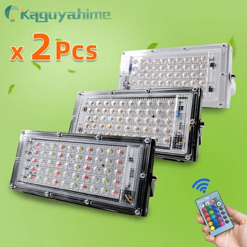 = (K) = LED sel ışıkları reflektör aydınlatma 2 adet / grup 50 W 100 W RGB projektör IP65 su geçirmez açık sokak duvar bahçe spot