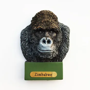 Afrika Mozambik Yaratıcı Turizm Anıt Dekorasyon Koleksiyonu El Sanatları Dağ Orangutan Manyetik Buzdolabı Mıknatısı