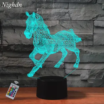 At 3D Gece Lambası Çocuklar için Yatak Odası Renkli Dokunmatik Uzaktan Kumanda LED Masa Lambası Doğum Günü noel hediyesi Gece Lambası Çocuk