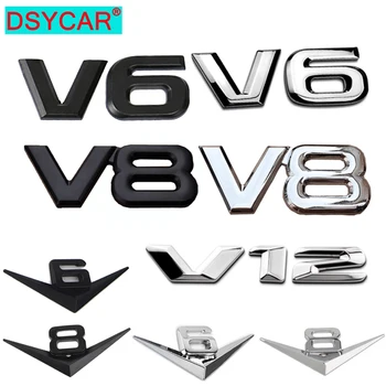 1 Adet 3D Metal Araba Dekorasyon Çıkartması Metal Kendinden Yapışkanlı V6 V8 v12 Kamyon Araba Rozeti Amblem Sticker Evrensel Arabalar için