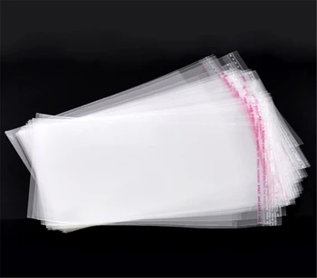 DoreenBeads 200 Adet Temizle Kendinden Yapışkanlı Mühür plastik poşetler Şeffaf Çanta Boncuk Takı Ambalaj Çanta 16x10 cm Toptan