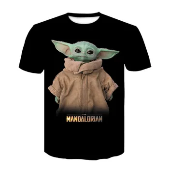 Yeni Disney Star Wars Usta Bebek Yoda T-shirt Moda 3D Büyük Boy çocuk T-shirt Harajuku Tarzı Erkek Kız Üst Çocuk Giysileri