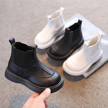 Ab 23-36 Sonbahar Kış 2022 Yeni Stil Bebek Açık Botlar çocuk Pamuk dolgulu ayakkabılar Peluş Baba Ayakkabı Siyah Bej Renk