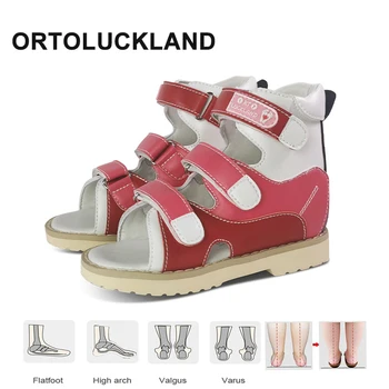 Bebek Kız Sandalet Çocuk Deri ortopedik ayakkabılar Çocuk Moda Güzel Sevimli Beyaz Kırmızı Flatfeet Ayakkabı ayakkabı tabanlığı kaplaması