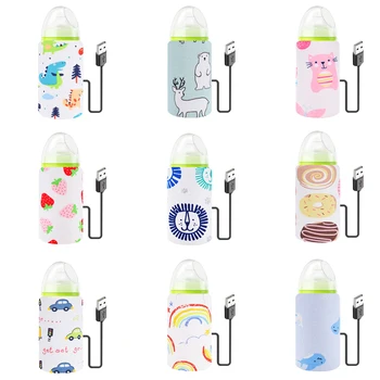 USB Süt su ısıtıcı Yalıtımlı Çanta Bebek bebek bakım şişesi ısıtıcı karikatür Bebek biberon Yalıtımlı şişe çantası Aksesuarları