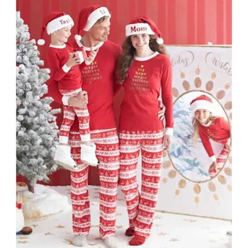 Yeni Aile Eşleştirme Giyim Pamuk Aile Noel Pijama Aile Bak Takım Elbise Güzel Bebek Giyim 2 Adet Noel Kıyafetleri Sıcak