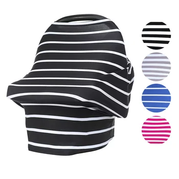 Çok fonksiyonlu Çizgili Bebek Emzirme Havlu Araba Koltuğu Gölgelik Araba Koltuğu Kapakları Anne Pamuk Hemşirelik Giysileri