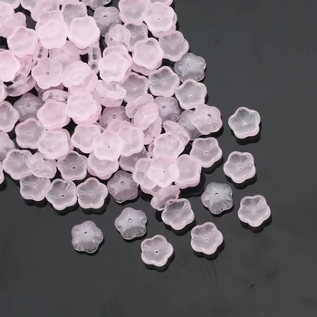 10mm Şeffaf Açık Pembe Çiçek Çek kristal boncuklar halka cam Boncuk Takı Yapımı İçin Kolye Bilezik DIY Aksesuarları