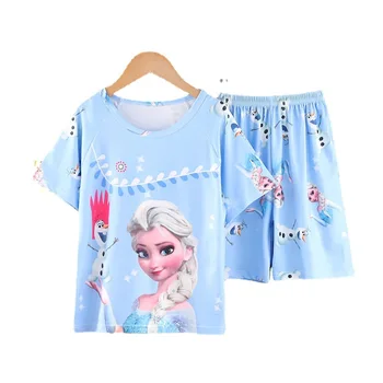 Yeni kız Pijama Elsa Mickey Mouse Çocuk Infantil Pijama Kız Pijama Toddler Fille Garcon Topluluk Pijama Menino Giyim Seti