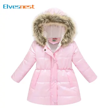 Kızlar için kış Giysileri Düz Renk Çocuklar Kızlar için Ceketler Uzun Kollu Kapşonlu Çocuk Giyim Kabanlar & Palto 4-12 yıl