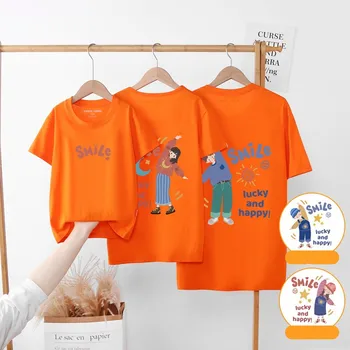 Yaz 2023 Yeni Ebeveyn-çocuk Giyim kısa kollu tişört Aile Giyim çocuk giyim Rahat Sevimli Pamuk Rahat Ekip Boyun
