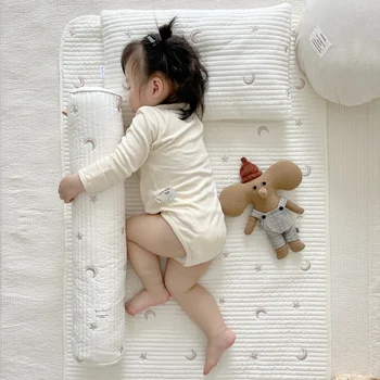 Kore Bebek Karyolası Beşik Kapitone Levha Pamuk Ayı Tavşan Yıldız Ay Nakış Çocuklar Bebek Çarşaf Yatak Örtüsü Yatak Yapmak Özel Boyut