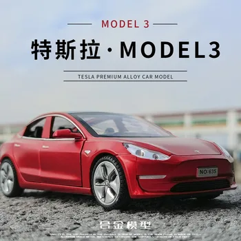 Tesla MODELİ 3 Diecast 1: 32 Alaşım Model Araba Minyatür Yeni Enerji Metal Araç Geri Çekin Çocuklar için Toplanan Hediyeler Erkek Oyuncak