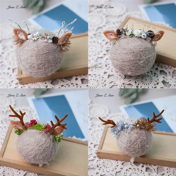 Noel şapkalar saç bandı fotoğraf sahne yenidoğan bebek çocuk stüdyo tarzı kafa çiçek kafa bandı