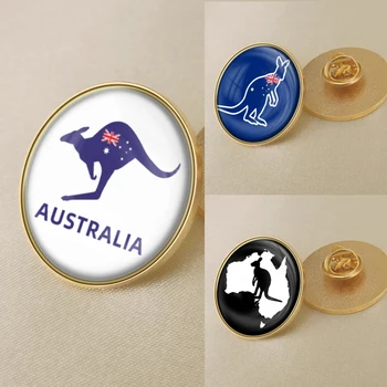 Avustralya Kanguru Bayrağı Ulusal Amblem Broş Rozetleri Yaka İğneler
