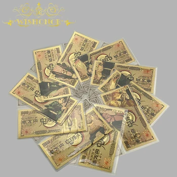 Güzel Renk Japonya Anime Banknot iblis avcısı Banknot 24k Altın Kaplama Plastik COA Çerçeve Hediyeler ve Koleksiyon