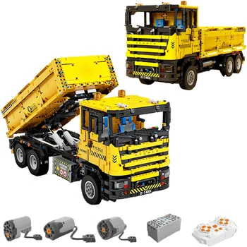 Yaratıcı Uzman Mühendislik Araba Serisi RC Damperli kamyon Araç T4006 2531 adet Moc Tuğla Teknik Modeli oyuncak inşaat blokları