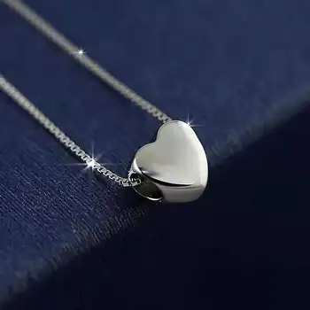 Popüler 925 Ayar Gümüş Kalp Kolye Kadınlar İçin Güzel Takı Düğün Parti doğum günü hediyesi