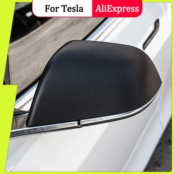 2 adet/takım Tesla Modeli 3 Y X S 2017-2021 Gerçek Karbon Fiber Dikiz dikiz aynası Kapağı Kapağı Araba Aksesuarları