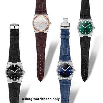 Yükseltilmiş ağız 12mm deri watchband Tissot için PRX serisi kayış süper oyuncu T137. 407 deri ince çelik Bileklik Bilezik erkekler