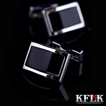 KFLK Takı gömlek mens için kol düğmeleri Marka Siyah manşet Moda Düğmesi Yüksek Kalite Lüks Düğün Damat Erkek misafirler