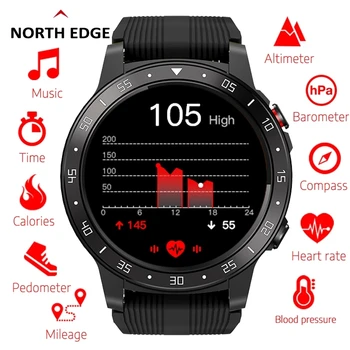 KUZEY KENAR GPS Akıllı Pusula Irtifa Barometre Koşu Spor Saatler Bluetooth Telefon Görüşmesi Smartphone Pedometre Kalp Hızı Saati