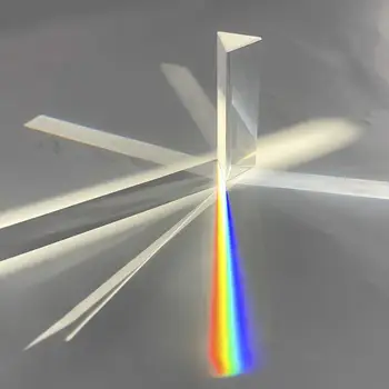 25 * 25 * 80mm üçgen prizma BK7 optik prizmalar cam fizik öğretim kırılmış ışık spektrum gökkuşağı çocuk öğrenciler mevcut