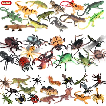 Oenux Böcek Dünya Seti Örümcek Mantis Akrep Kertenkele Kelebek Arı Hayvanlar Modeli Aksiyon Figürleri Heykelcik PVC Eğitici çocuk oyuncağı